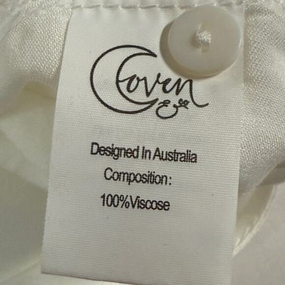 Coven and Co XL NEW Halo Gown Bump Friendly White Romantic Soft Flowy - Picture 9 of 15